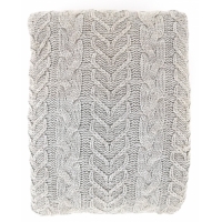 Плед "Косы" серо-коричневый