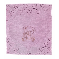 Плед "Мишка" темно-розовый